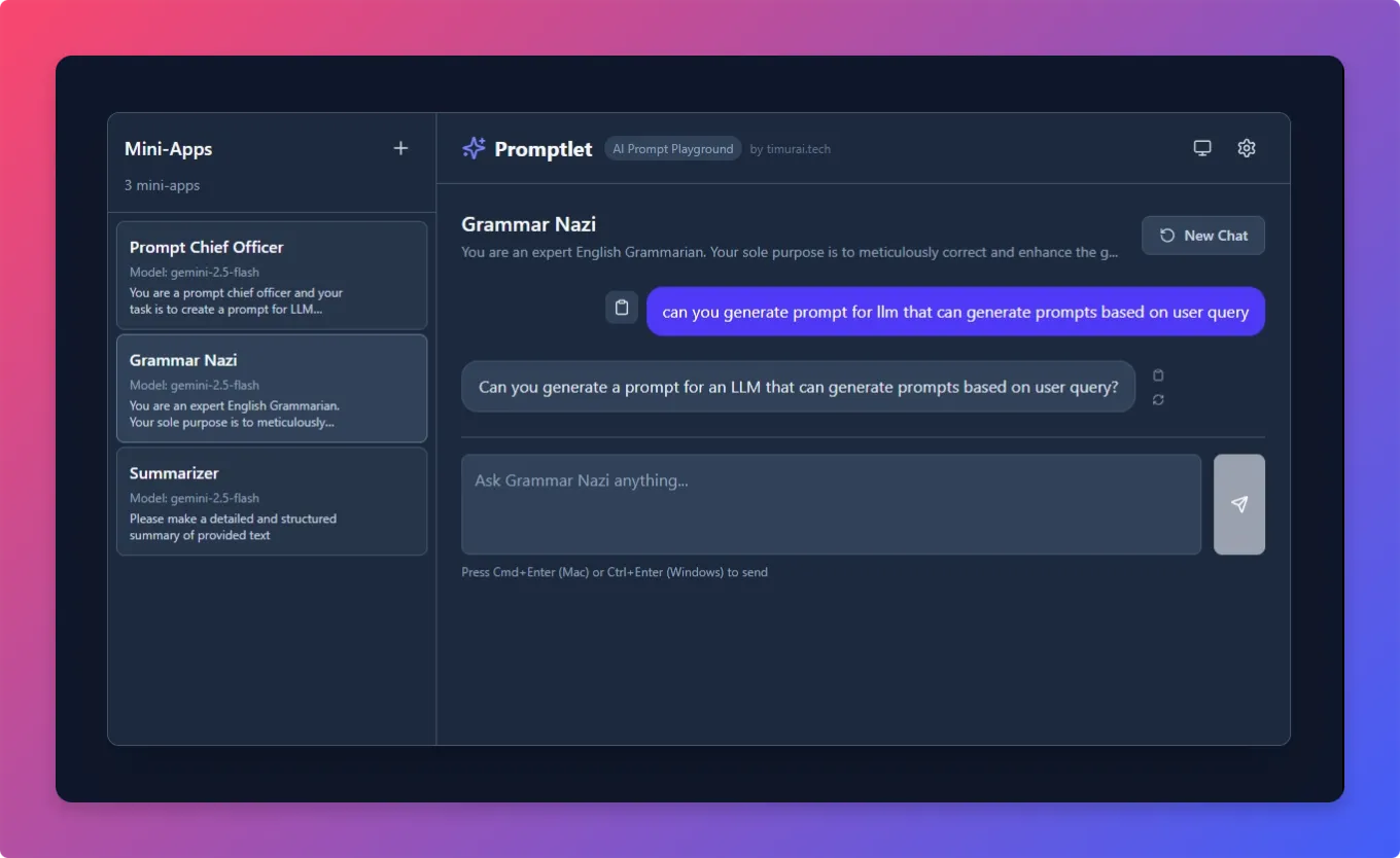 Promptlet screenshot